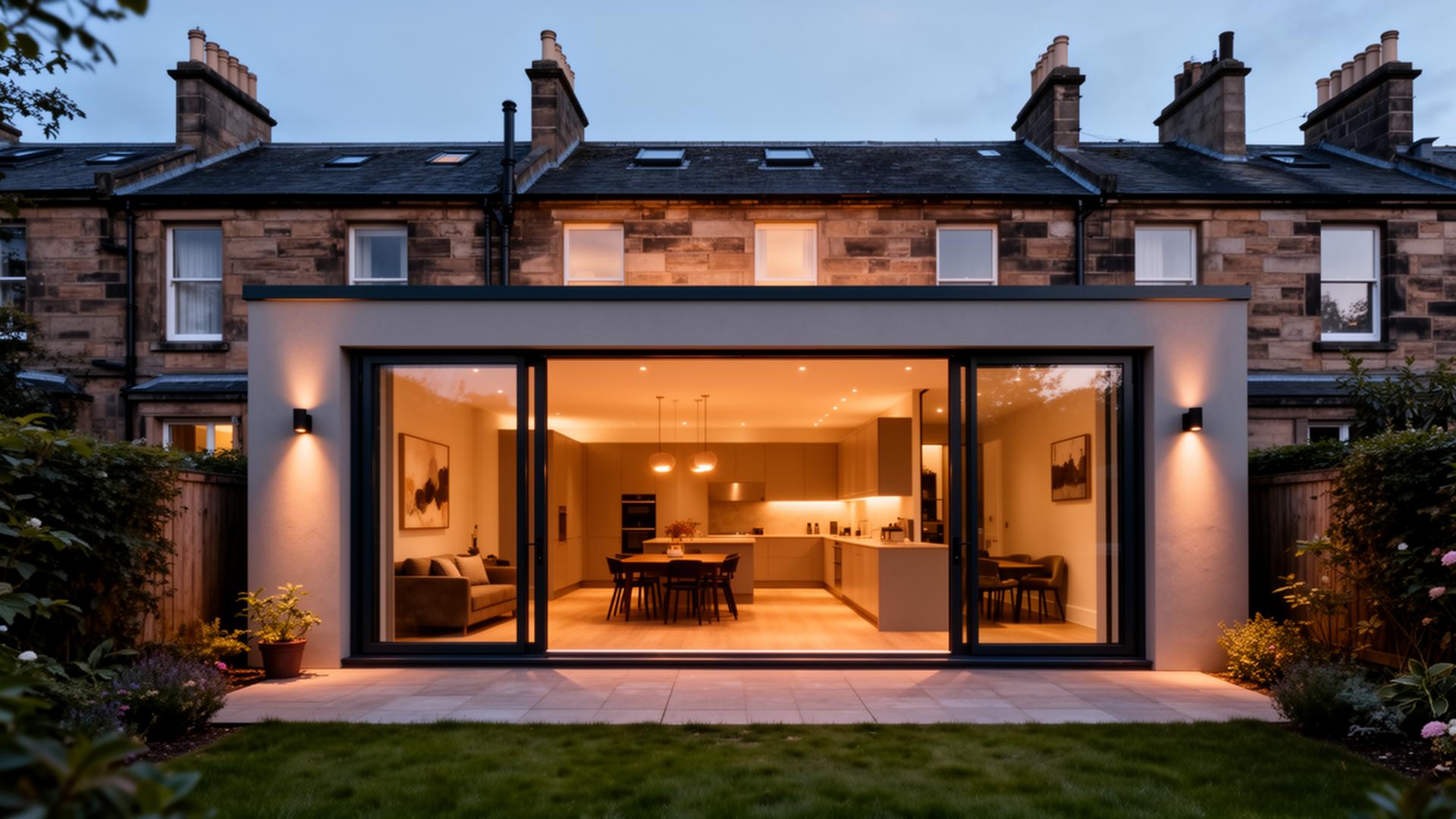 Modern rear extension on a Glasgow sandstone home